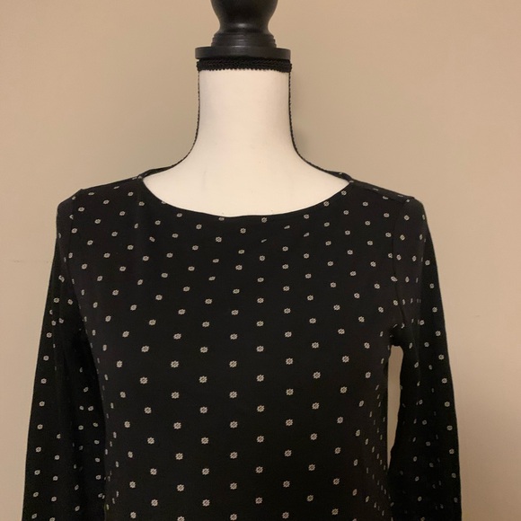 D O N A T E D J. Jill Black Long Sleeve print shirt size xs euc - Picture 2 of 6
